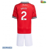 Manchester United Diogo Dalot #2 Hjemmedraktsett Barn 2025-26 Kortermet (+ Korte bukser)